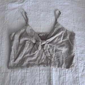 Abercrombie & Fitch Taupe Tie-Front Cropped Cami
